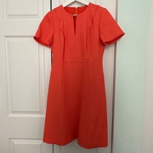 Elie Tahari Orange Structured Tweed style dress